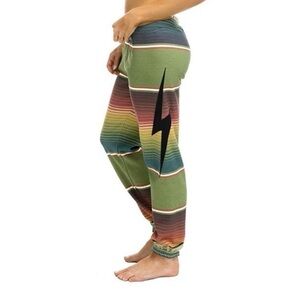 Aviator Nation Tulum Multicolor Stripe Track Pants Rare